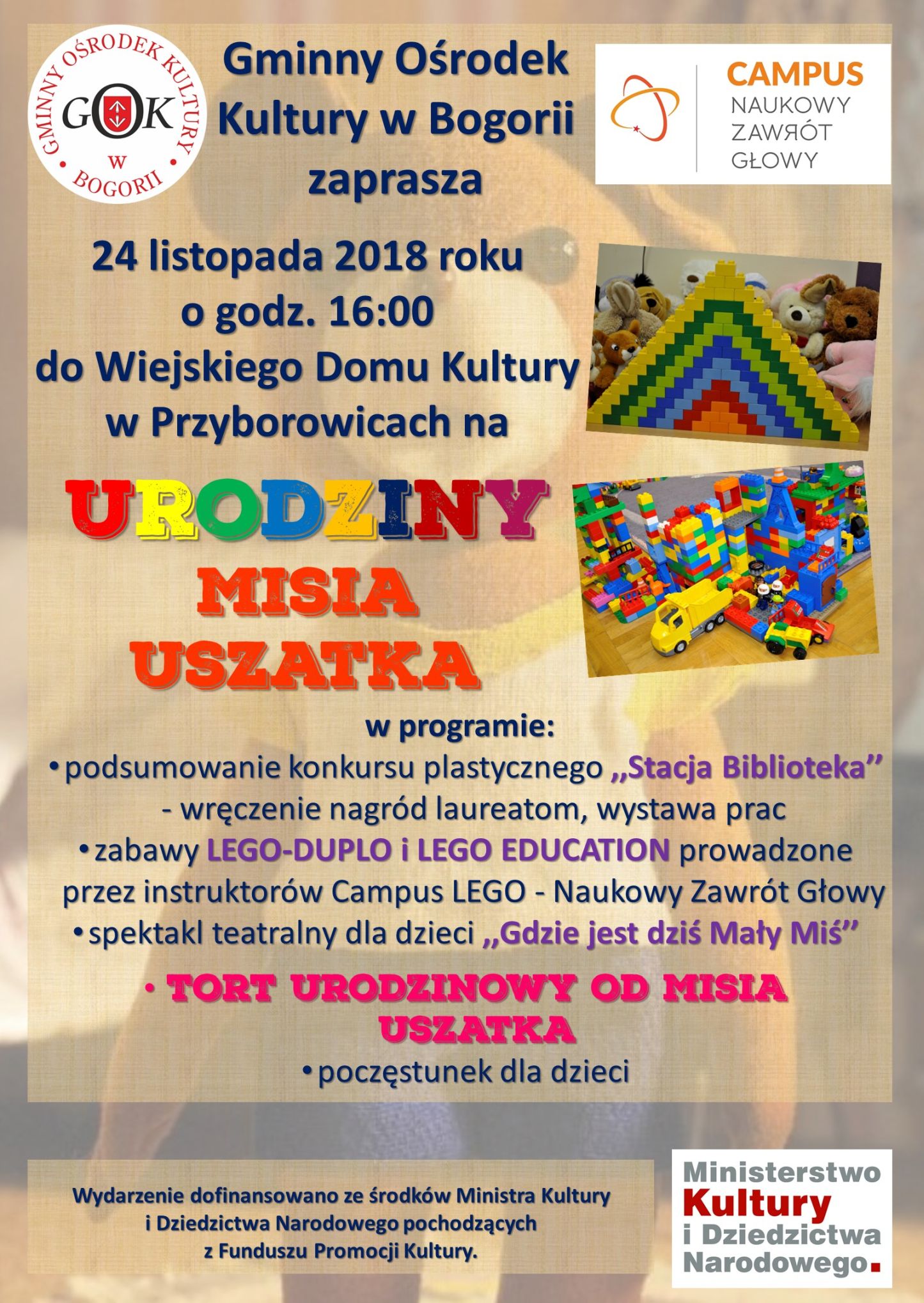 Urodziny Misia Uszatka - Bogoria 23.11.2018 r.